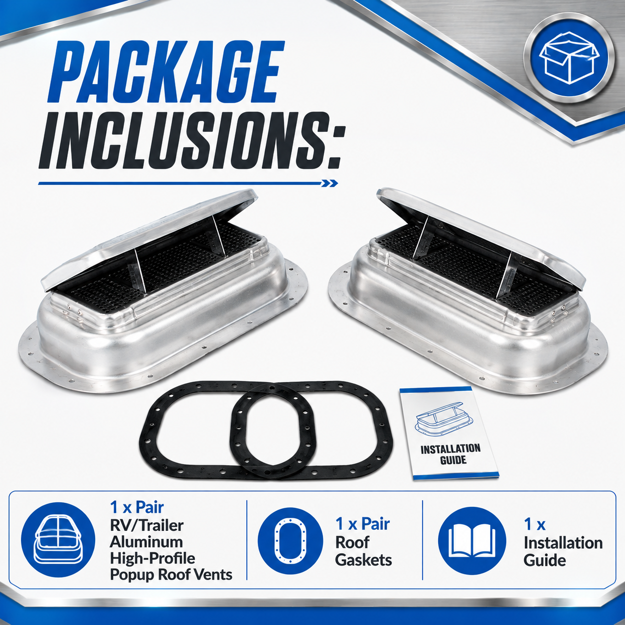 RV/Trailer Aluminum High-Profile Popup Roof Vents