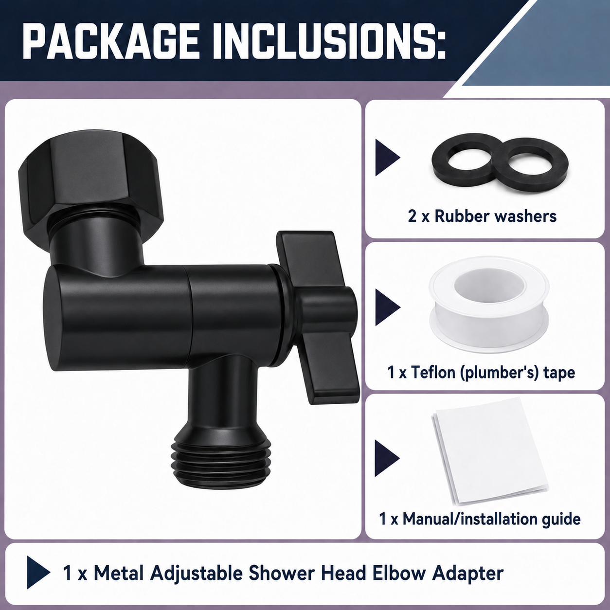 RV Metal Shower Head Elbow Adapter