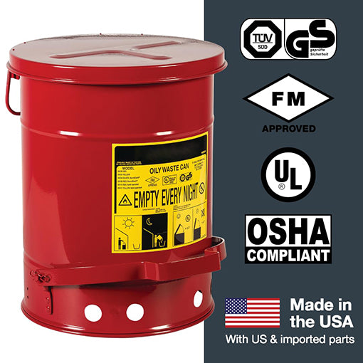 Foot-Operated Oily Waste Can