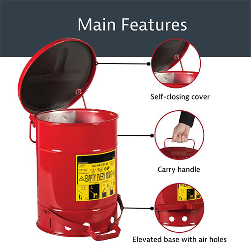 Foot-Operated Oily Waste Can