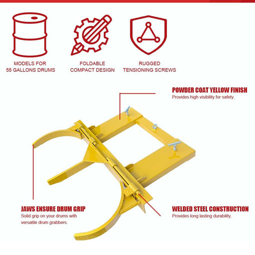 Fork-Mounted Drum Grabber