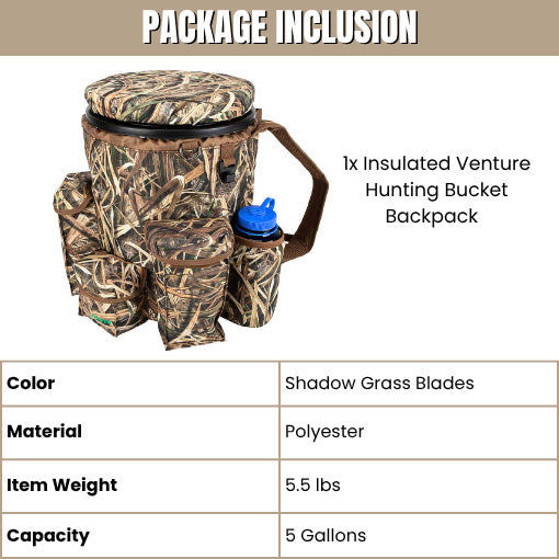 Insulated Venture Hunting Bucket Backpack