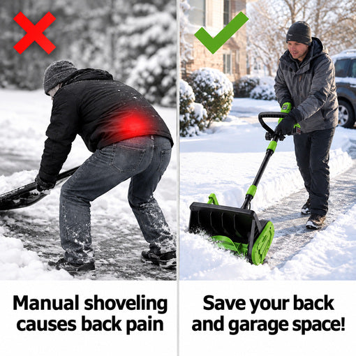 14" Cordless Snow Shovel with 2 Batteries