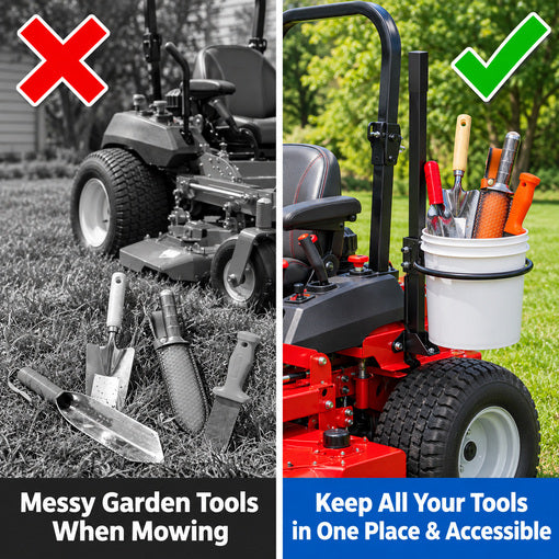 Zero Turn Mower Bucket Holder With Assist Handle