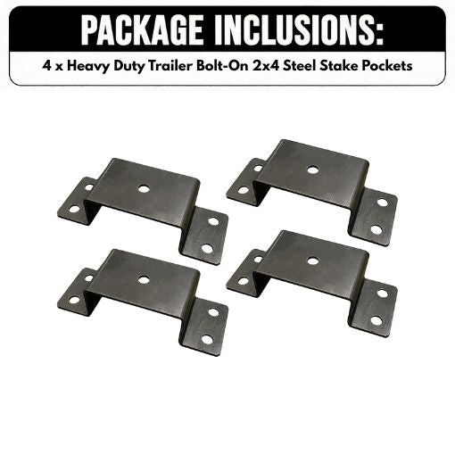 Heavy Duty Trailer Bolt-On 2x4 Steel Stake Pockets