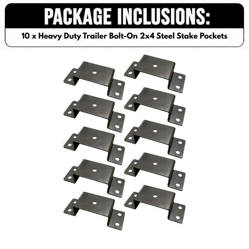 Heavy Duty Trailer Bolt-On 2x4 Steel Stake Pockets