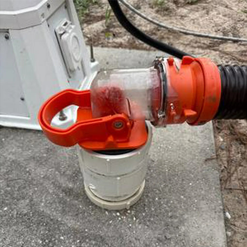 RV Clear Sewer Adapter with Drain Lock