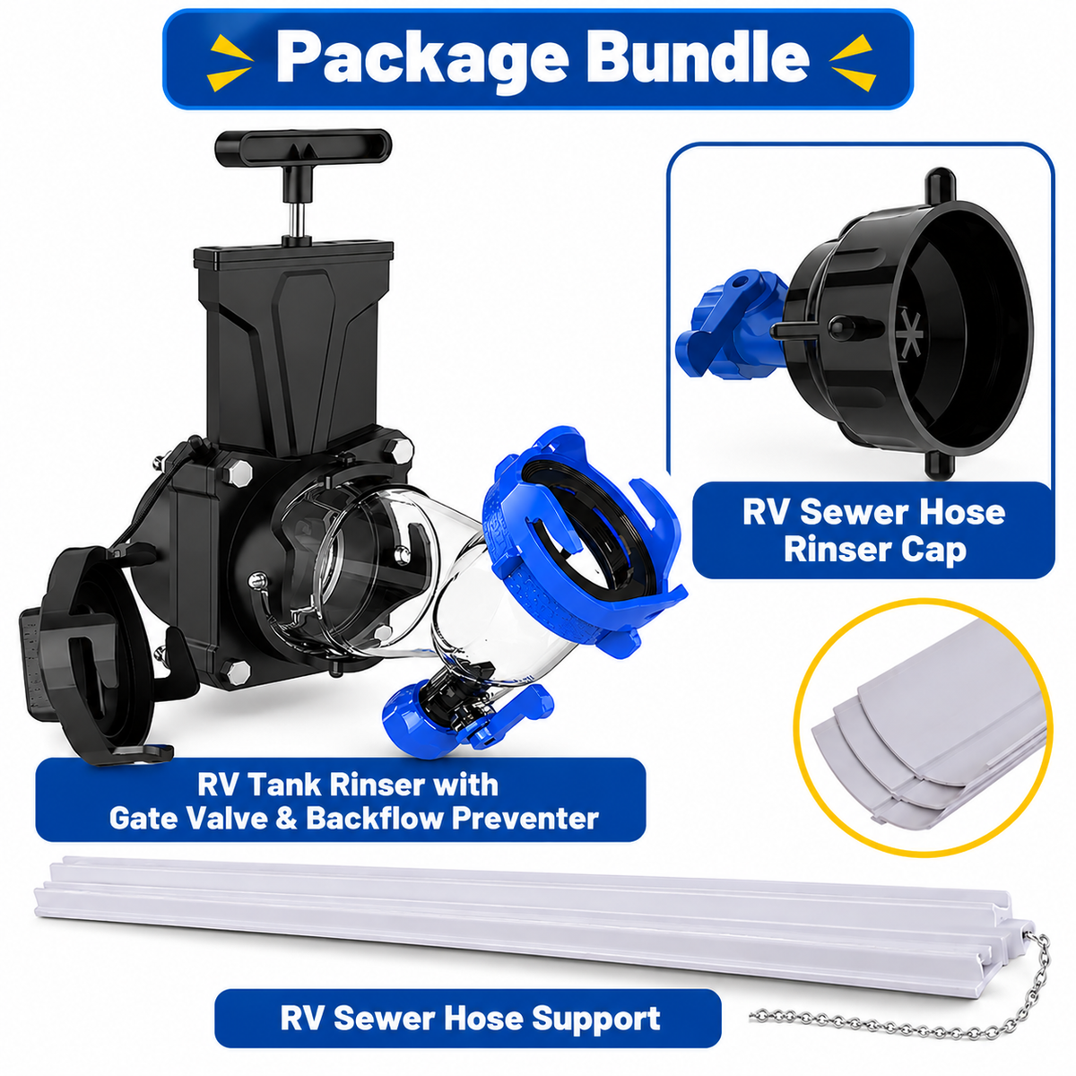 3-in-1 RV Sewer & Black Tank Cleaning Essentials Bundle