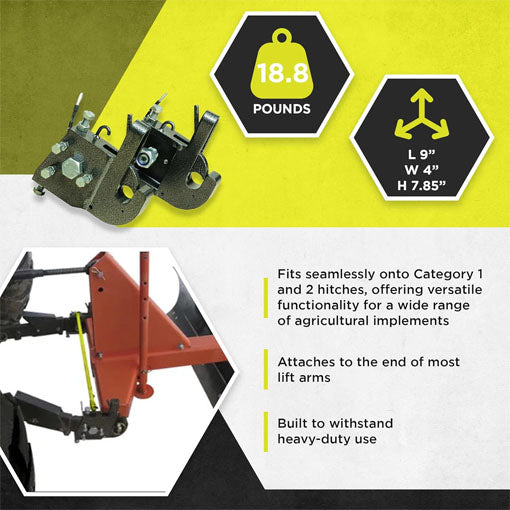 Universal Fast Change Hitch System for CAT 1 and CAT 2