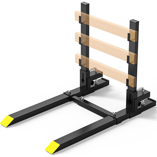 Clamp On Pallet Forks with Adjustable Stabilizer Bar & Anti-roll Bar