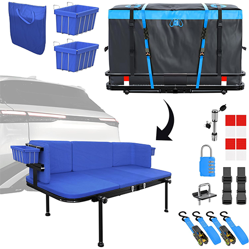 2-in-1 Trailer Hitch Seating Cargo Carrier Set