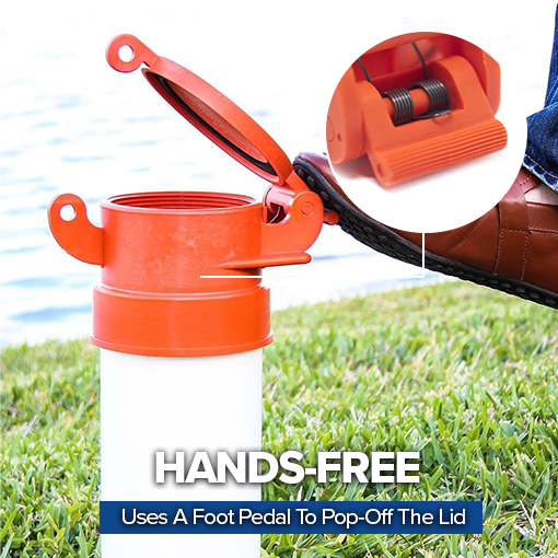 Foot-Operated RV Site Sewer Cap