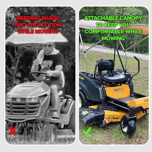 Zero-Turn Lawn Mower Shade Canopy