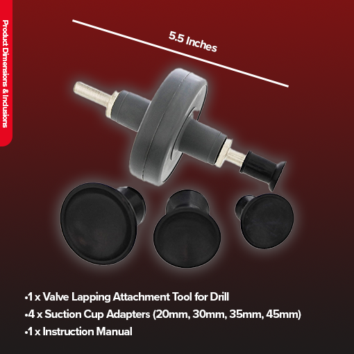 Valve Lapping Attachment Tool for Drill