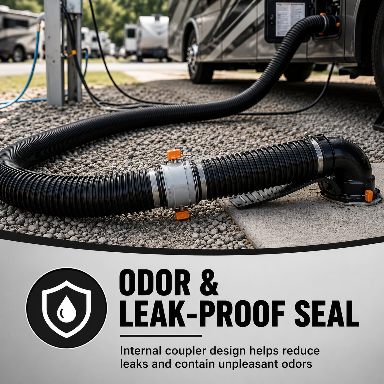 2-Pack RV Easy Slip Internal Hose Coupler with Slip-Lock Rings