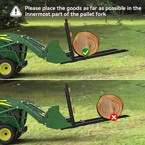 Clamp On Pallet Forks with Adjustable Stabilizer Bar & Anti-roll Bar