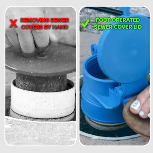 Foot-Operated RV Site Sewer Cap