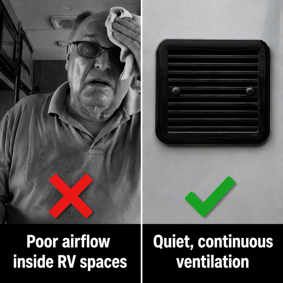 RV One-Way Silent Wind Air Vent with Exhaust Fan