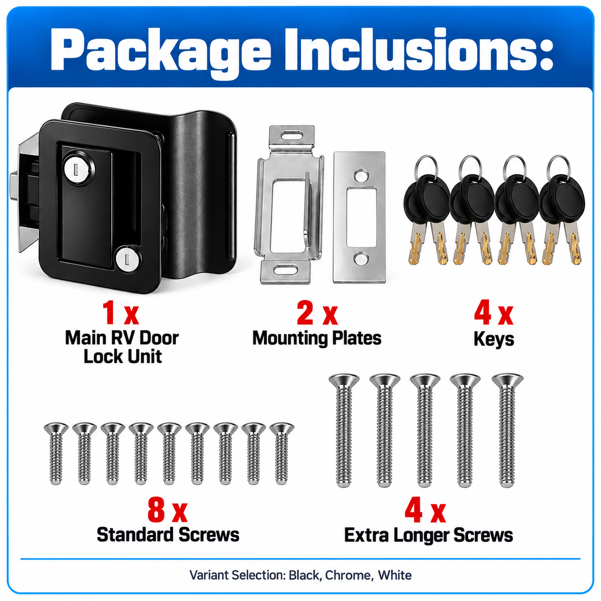 Upgraded All-Metal RV Door Lock Replacement