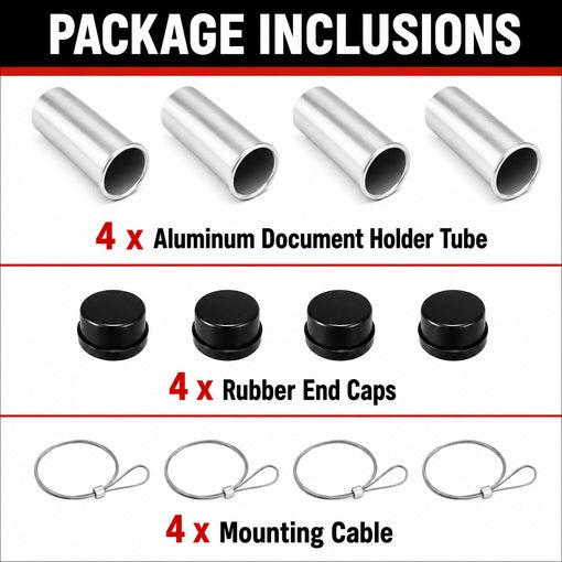 Trailer Document Holder Waterproof Registration Card Box with End Caps