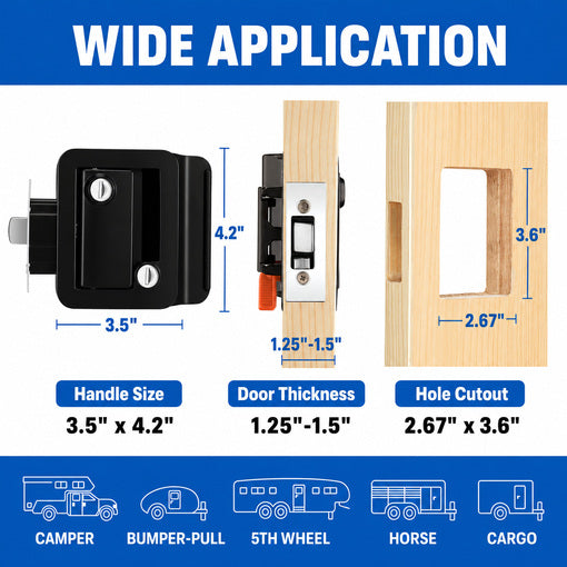 2-Pack RV Door Locks Replacement with Paddle Deadbolt