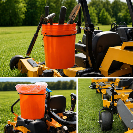 6-Way Clamp-On Universal Tractor Mower 5-Gallon Bucket Holder