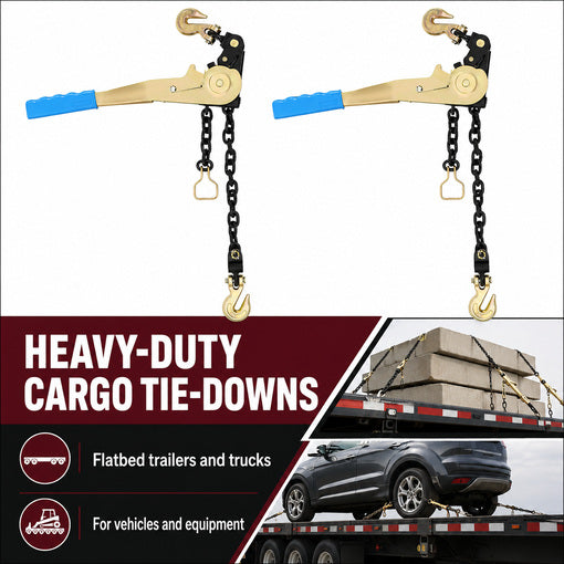 2-Pack 2500 LBS Easy Ratcheting Chain Load Binder