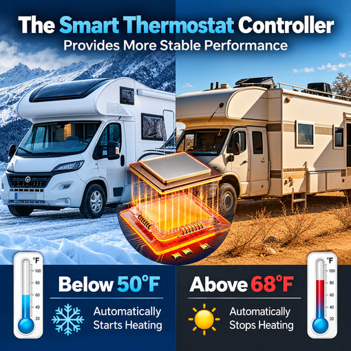 2-Pack 12"x18" RV Holding Tank Heater Pad with Automatic Thermostat