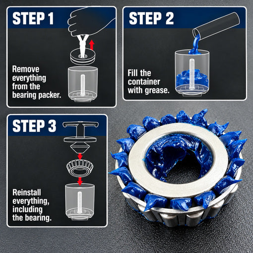 Wheel Bearing Packer Tool with Rotating Handle