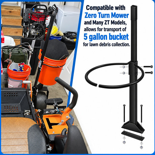 Zero Turn Mower Assist Handle with Bucket Holder