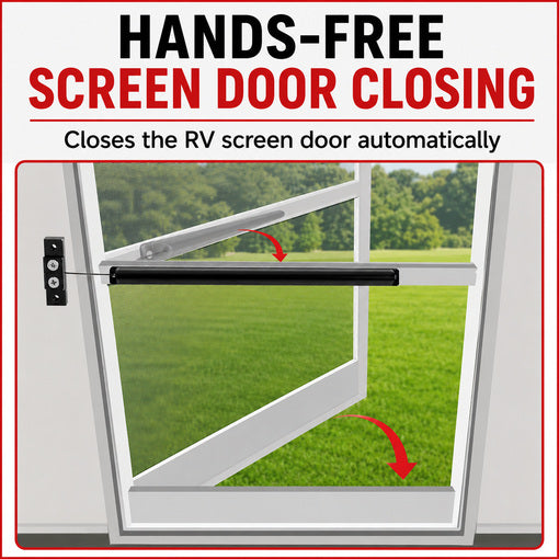 17-inch Universal Fit Aluminum Automatic RV Screen Door Closer Kit