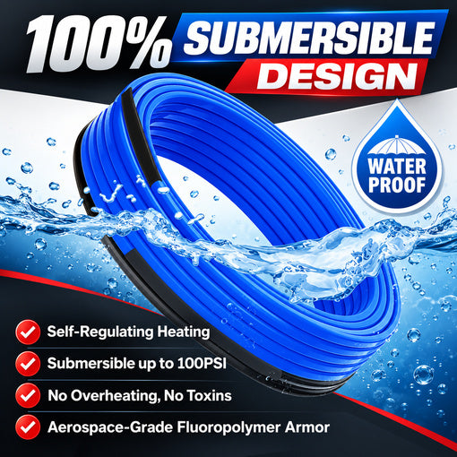 10FT Fluoropolymer Sewage Drain Pipe Heating Cable 120V