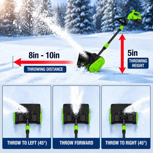 14" Cordless Snow Shovel with 2 Batteries