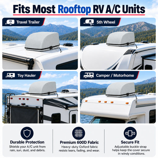 2-Pack RV Air Conditioner Winter Cover Waterproof 600D Oxford