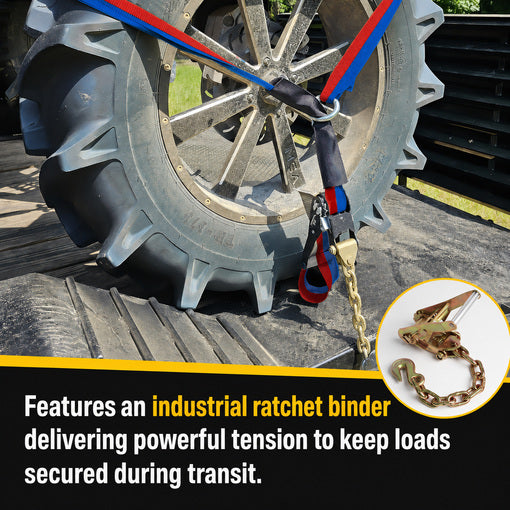4-Pack Heavy-Duty 5/16 Ratcheting Chain Tensioner with Grab Hooks