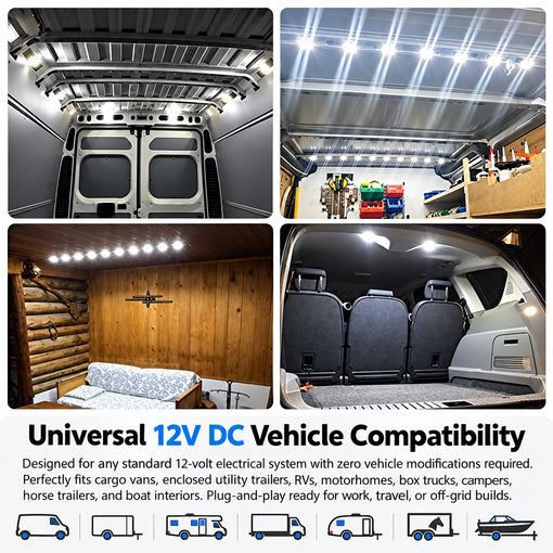 Plug-and-Play 12V 60-LED Interior Van Light Kit