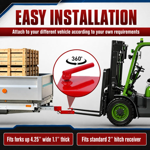 Clamp-On 2" Forklift Trailer Hitch Attachment
