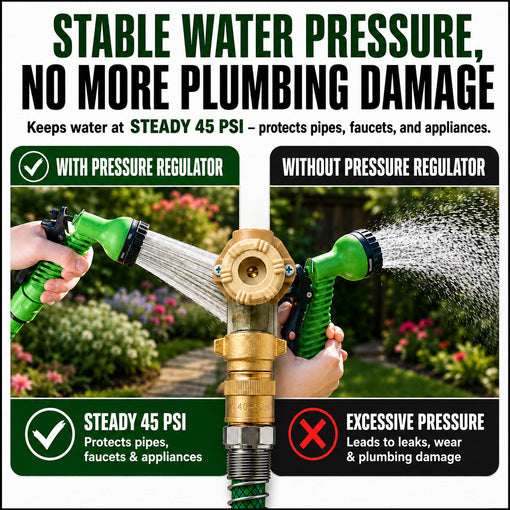 RV 40-50 PSI Water Pressure Regulator with 90-Degree Hose Elbow