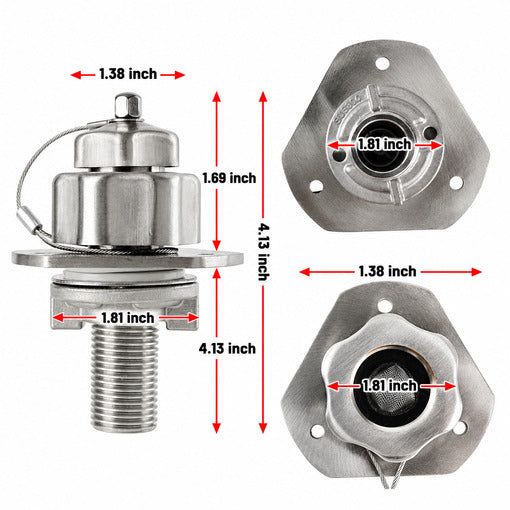 All Metal RV City Water Inlet With Check Valve Replacement