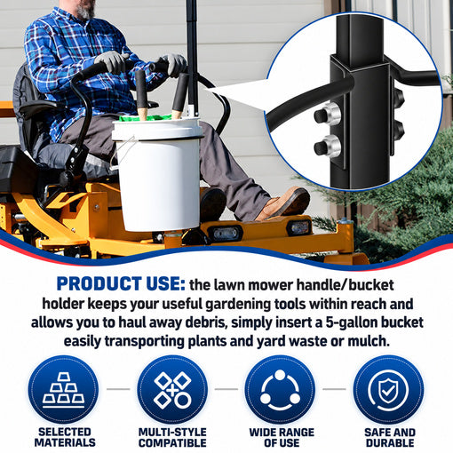 Zero Turn Mower Assist Handle with Bucket Holder