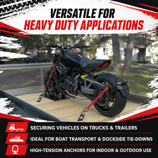 Bolt-On Trailer D-Ring Tie Down Anchors with Rubber Isolators
