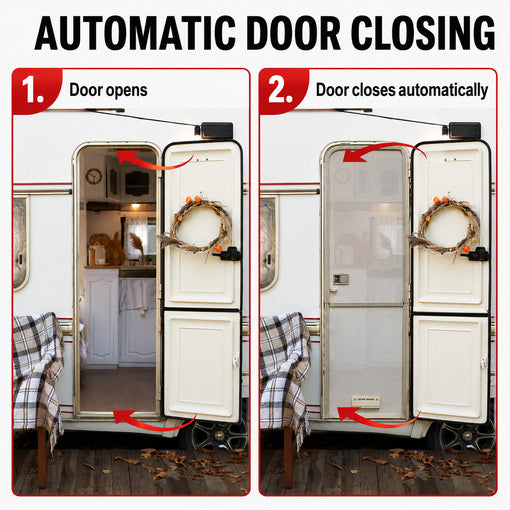 17-inch Universal Fit Aluminum Automatic RV Screen Door Closer Kit