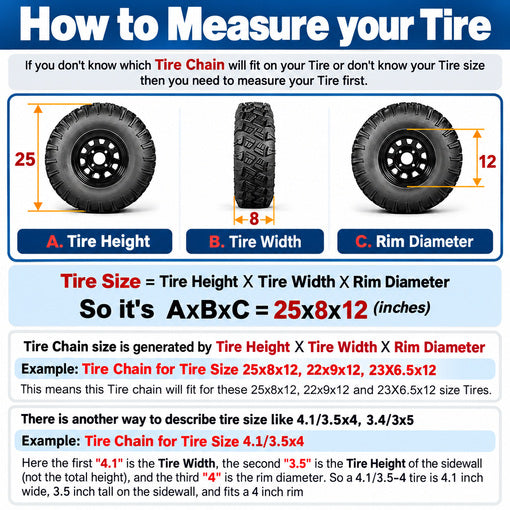 Tractor/Mower/ATV/UTV Snow Tire Chains Set