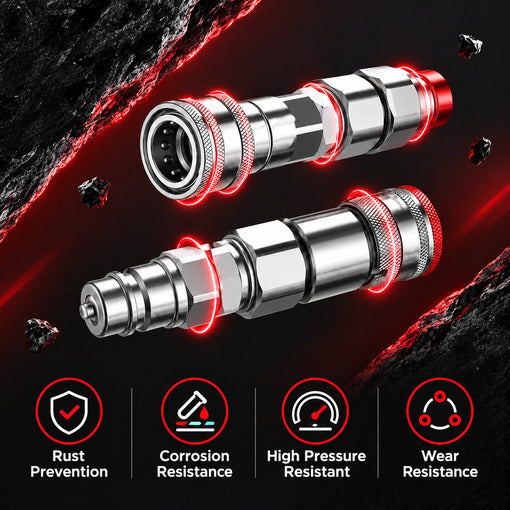 1/2" Flat Face ISO 16028 to ISO 5675 Hydraulic Coupler Adapter Set