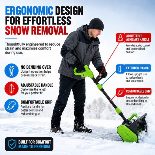 14" Cordless Snow Shovel with 2 Batteries