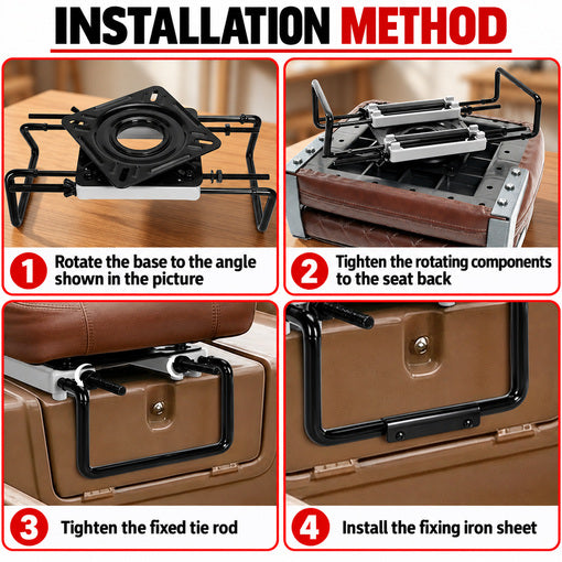 Clamp-On Boat Seat Swivel Base Mount