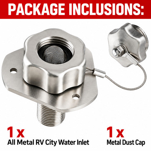 All Metal RV City Water Inlet With Check Valve Replacement
