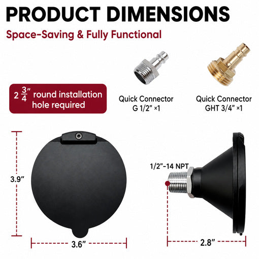 All-Metal RV Quick Connect Spray Port