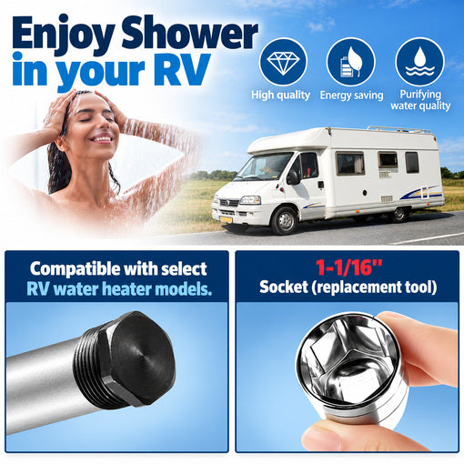 5-Pack RV Water Heater Anode Rod & Flush Wand Kit