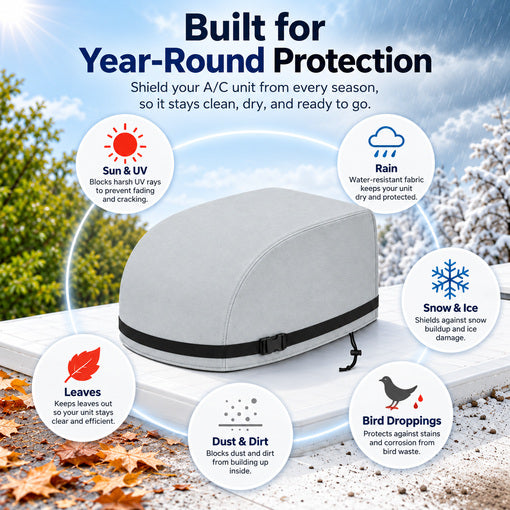 2-Pack RV Air Conditioner Winter Cover Waterproof 600D Oxford